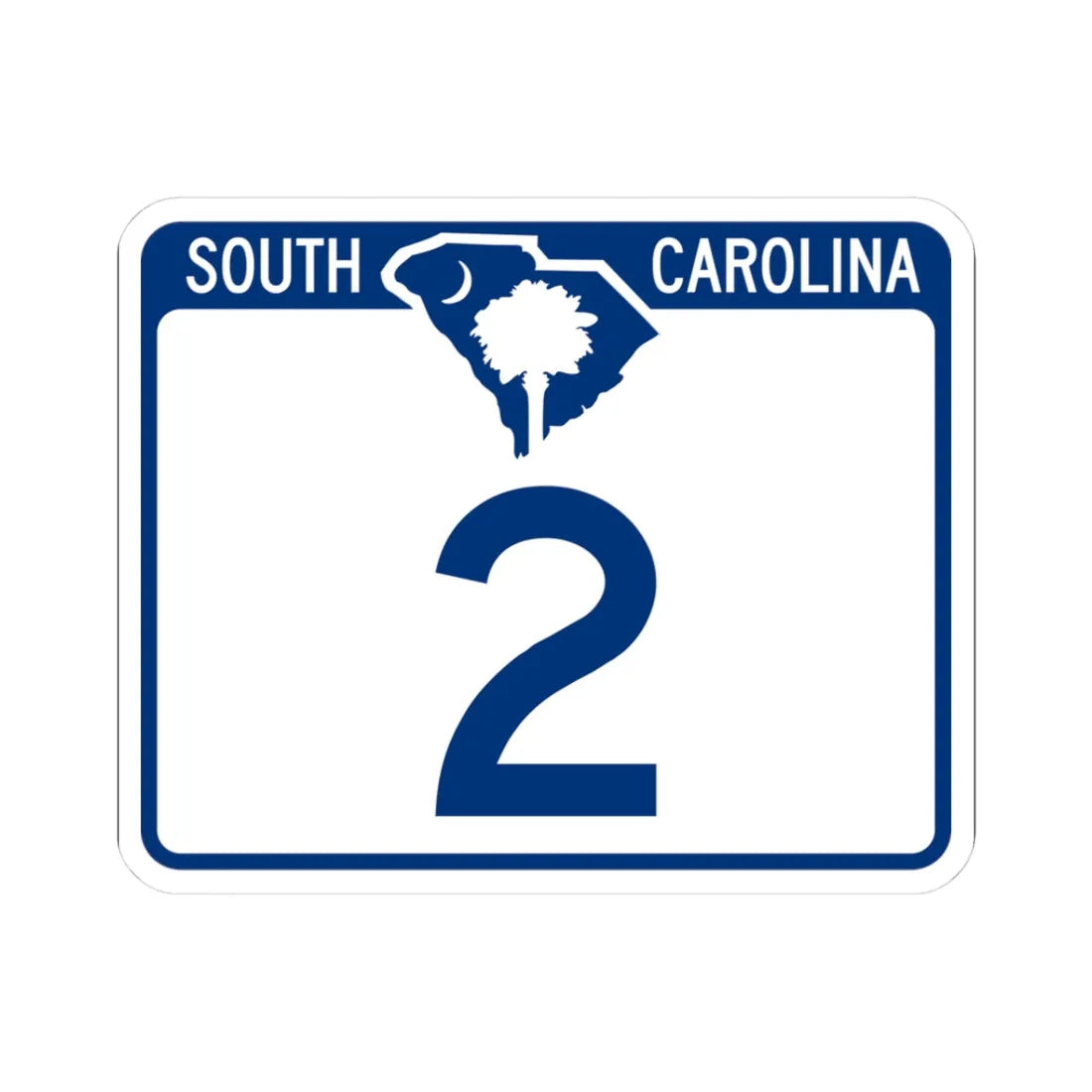 South Carolina 2 (South Carolina) (Road Sign) STICKER Vinyl Kiss-Cut Decal 3 Inch White - The Sticker Space
