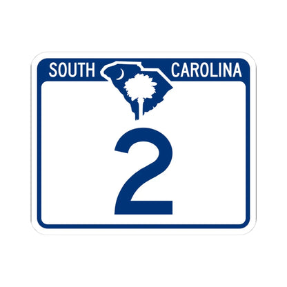 South Carolina 2 (South Carolina) (Road Sign) STICKER Vinyl Kiss-Cut Decal 3 Inch White - The Sticker Space