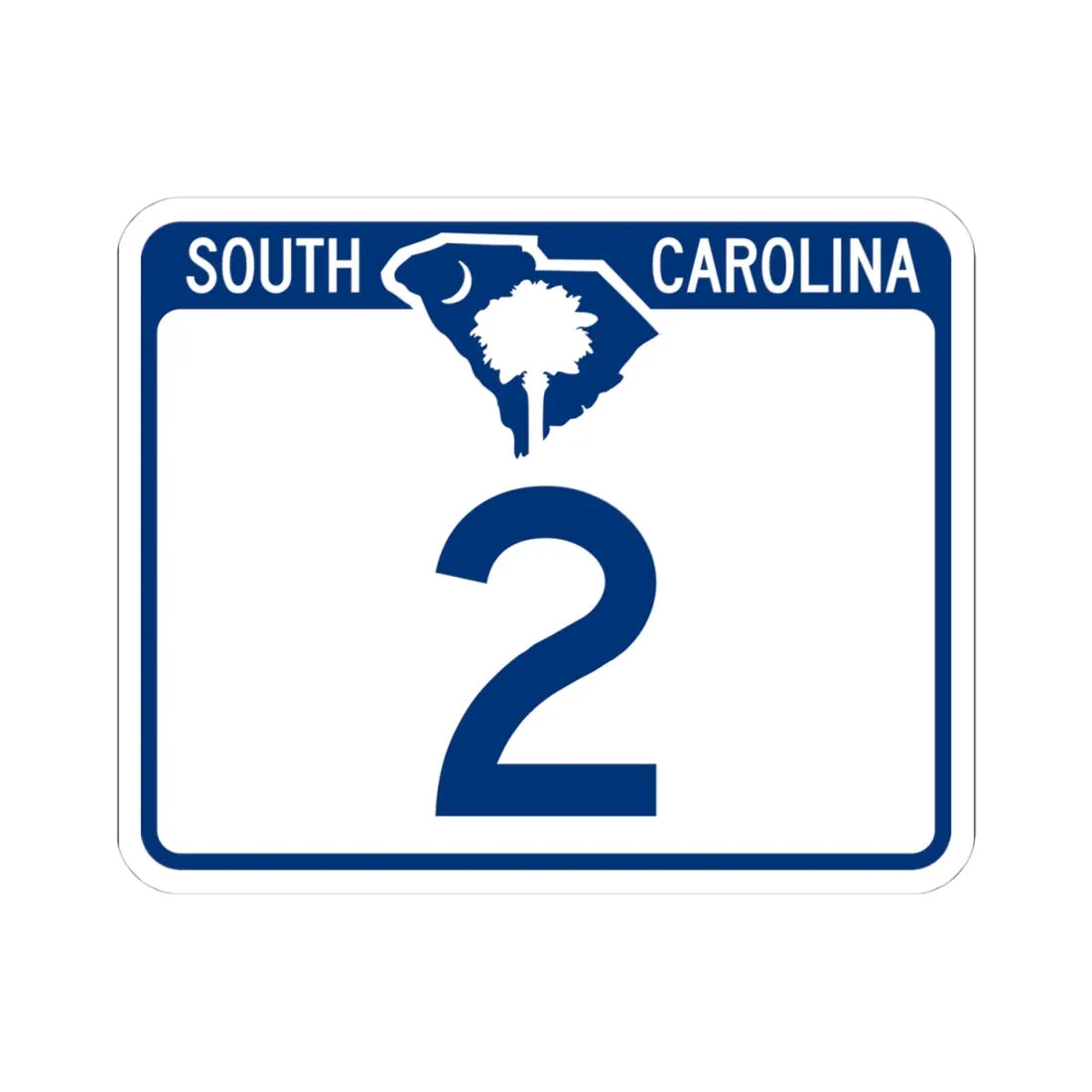 South Carolina 2 (South Carolina) (Road Sign) STICKER Vinyl Kiss-Cut Decal 4 Inch White - The Sticker Space