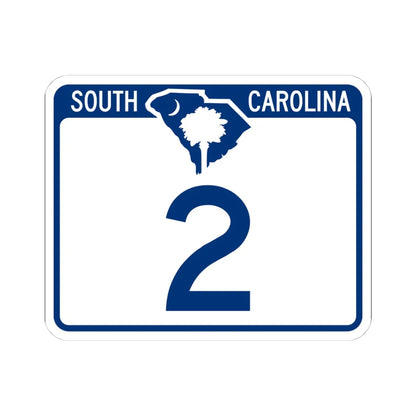 South Carolina 2 (South Carolina) (Road Sign) STICKER Vinyl Kiss-Cut Decal 4 Inch White - The Sticker Space