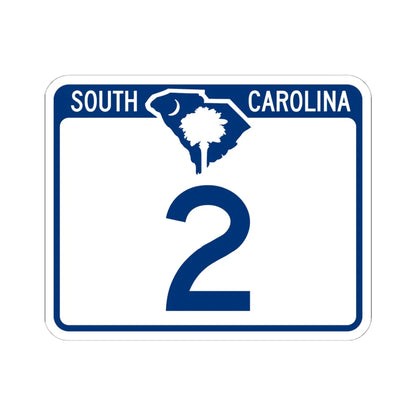South Carolina 2 (South Carolina) (Road Sign) STICKER Vinyl Kiss-Cut Decal 6 Inch White - The Sticker Space