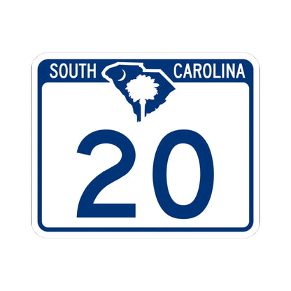 South Carolina 20 (South Carolina) (Road Sign) STICKER Vinyl Kiss-Cut Decal 3 Inch White - The Sticker Space