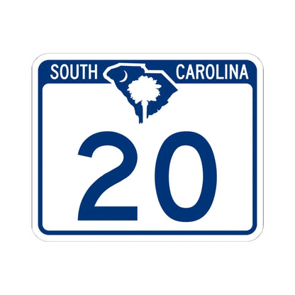 South Carolina 20 (South Carolina) (Road Sign) STICKER Vinyl Kiss-Cut Decal 6 Inch White - The Sticker Space