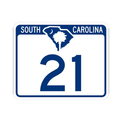 South Carolina 21 (South Carolina) (Road Sign) STICKER Vinyl Kiss-Cut Decal 3 Inch White - The Sticker Space