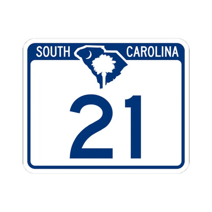 South Carolina 21 (South Carolina) (Road Sign) STICKER Vinyl Kiss-Cut Decal 4 Inch White - The Sticker Space