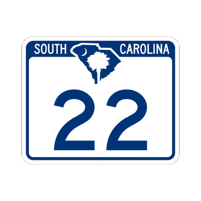 South Carolina 22 (South Carolina) (Road Sign) STICKER Vinyl Kiss-Cut Decal 6 Inch White - The Sticker Space