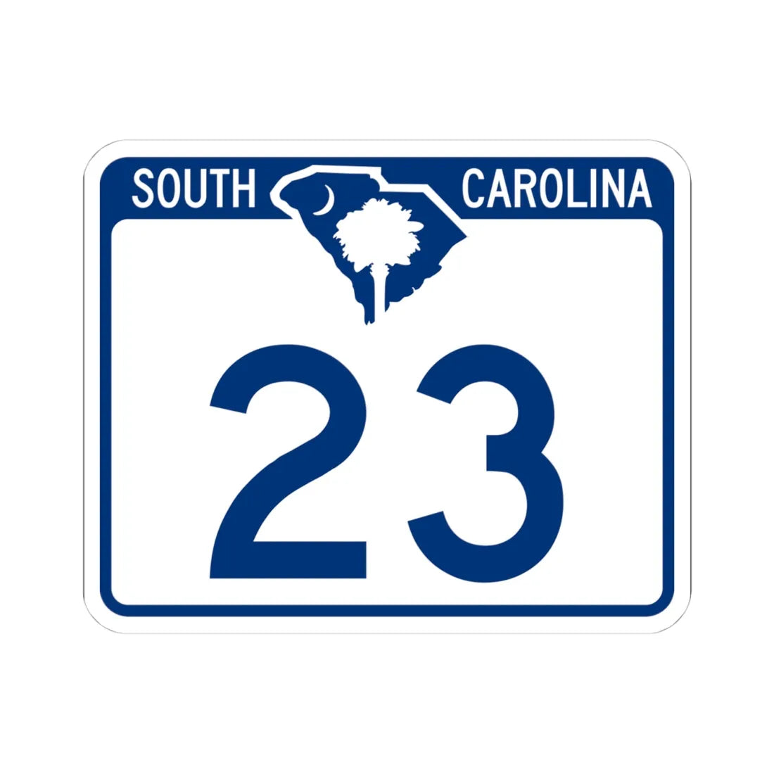 South Carolina 23 (South Carolina) (Road Sign) STICKER Vinyl Kiss-Cut Decal 4 Inch White - The Sticker Space