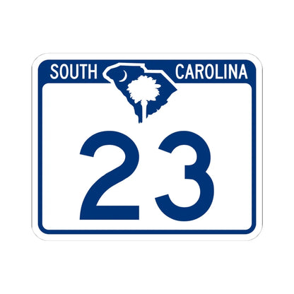South Carolina 23 (South Carolina) (Road Sign) STICKER Vinyl Kiss-Cut Decal 4 Inch White - The Sticker Space