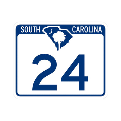 South Carolina 24 (South Carolina) (Road Sign) STICKER Vinyl Kiss-Cut Decal 2 Inch White - The Sticker Space