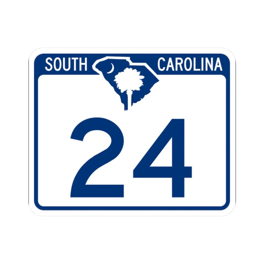 South Carolina 24 (South Carolina) (Road Sign) STICKER Vinyl Kiss-Cut Decal 2 Inch White - The Sticker Space