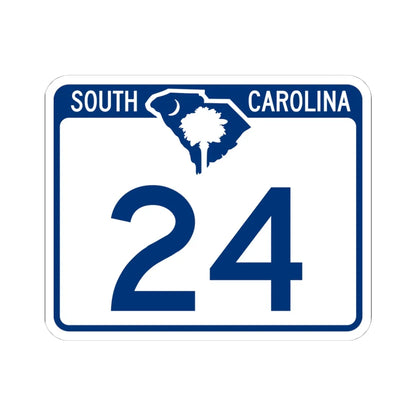 South Carolina 24 (South Carolina) (Road Sign) STICKER Vinyl Kiss-Cut Decal 4 Inch White - The Sticker Space