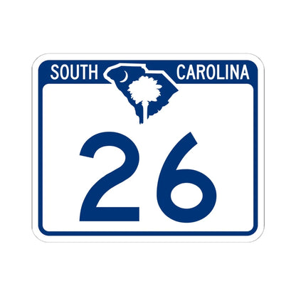 South Carolina 26 (South Carolina) (Road Sign) STICKER Vinyl Kiss-Cut Decal 6 Inch White - The Sticker Space