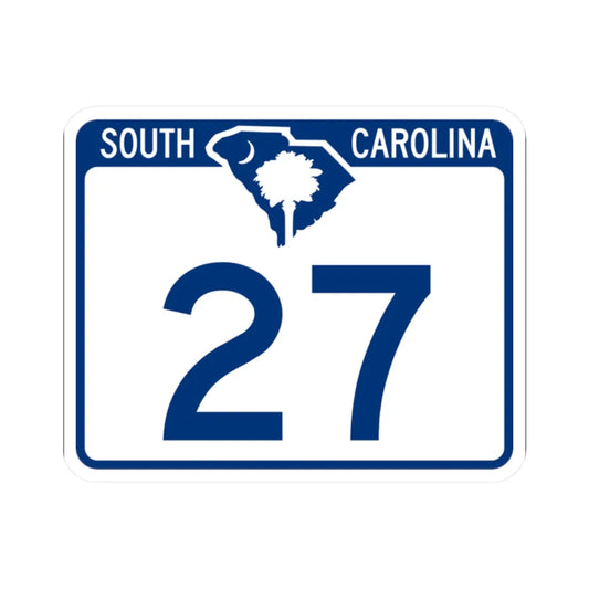 South Carolina 27 (South Carolina) (Road Sign) STICKER Vinyl Kiss-Cut Decal 2 Inch White - The Sticker Space