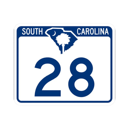 South Carolina 28 (South Carolina) (Road Sign) STICKER Vinyl Kiss-Cut Decal 2 Inch White - The Sticker Space