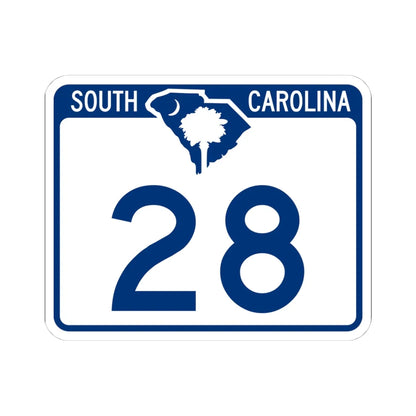 South Carolina 28 (South Carolina) (Road Sign) STICKER Vinyl Kiss-Cut Decal 4 Inch White - The Sticker Space