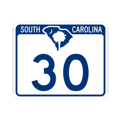 South Carolina 30 (South Carolina) (Road Sign) STICKER Vinyl Kiss-Cut Decal 3 Inch White - The Sticker Space