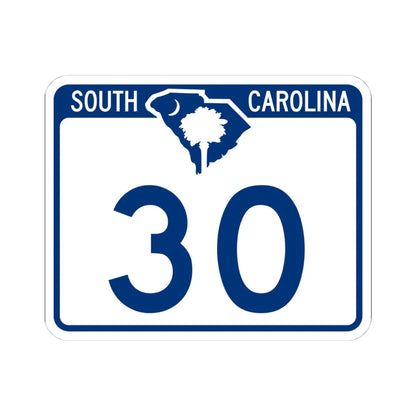 South Carolina 30 (South Carolina) (Road Sign) STICKER Vinyl Kiss-Cut Decal 4 Inch White - The Sticker Space