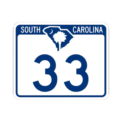 South Carolina 33 (South Carolina) (Road Sign) STICKER Vinyl Kiss-Cut Decal 4 Inch White - The Sticker Space