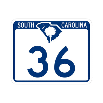 South Carolina 36 (South Carolina) (Road Sign) STICKER Vinyl Kiss-Cut Decal 3 Inch White - The Sticker Space