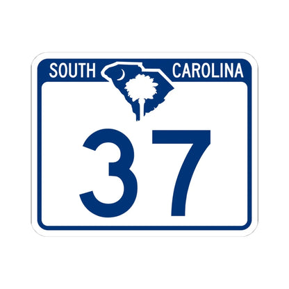 South Carolina 37 (South Carolina) (Road Sign) STICKER Vinyl Kiss-Cut Decal 4 Inch White - The Sticker Space