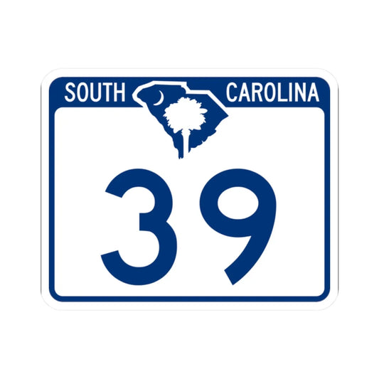 South Carolina 39 (South Carolina) (Road Sign) STICKER Vinyl Kiss-Cut Decal 2 Inch White - The Sticker Space
