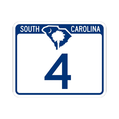 South Carolina 4 (South Carolina) (Road Sign) STICKER Vinyl Kiss-Cut Decal 4 Inch White - The Sticker Space