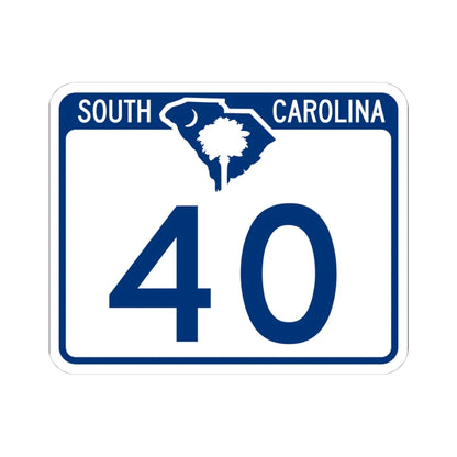 South Carolina 40 (South Carolina) (Road Sign) STICKER Vinyl Kiss-Cut Decal 4 Inch White - The Sticker Space