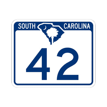 South Carolina 42 (South Carolina) (Road Sign) STICKER Vinyl Kiss-Cut Decal 6 Inch White - The Sticker Space