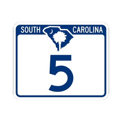 South Carolina 5 (South Carolina) (Road Sign) STICKER Vinyl Kiss-Cut Decal 4 Inch White - The Sticker Space