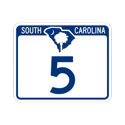 South Carolina 5 (South Carolina) (Road Sign) STICKER Vinyl Kiss-Cut Decal 6 Inch White - The Sticker Space