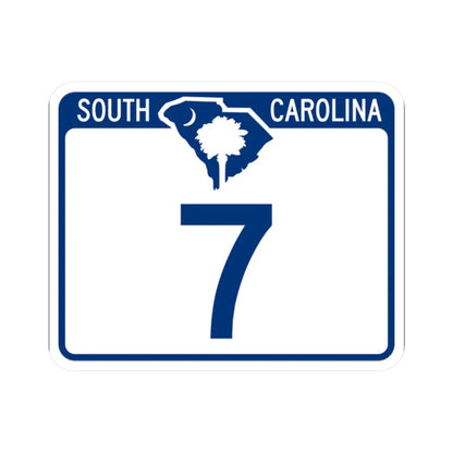 South Carolina 7 (South Carolina) (Road Sign) STICKER Vinyl Kiss-Cut Decal 2 Inch White - The Sticker Space