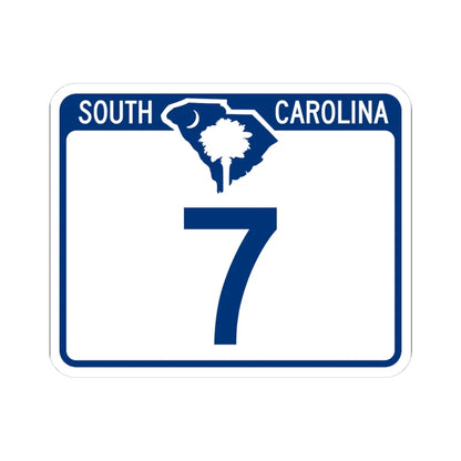South Carolina 7 (South Carolina) (Road Sign) STICKER Vinyl Kiss-Cut Decal 3 Inch White - The Sticker Space