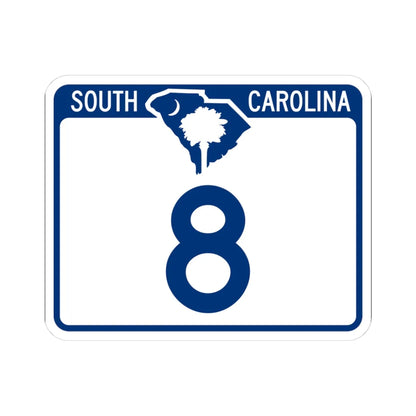 South Carolina 8 (South Carolina) (Road Sign) STICKER Vinyl Kiss-Cut Decal 3 Inch White - The Sticker Space