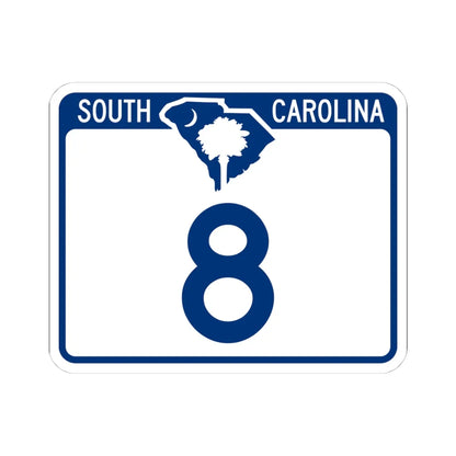 South Carolina 8 (South Carolina) (Road Sign) STICKER Vinyl Kiss-Cut Decal 4 Inch White - The Sticker Space