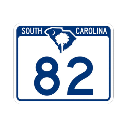 South Carolina 82 (South Carolina) (Road Sign) STICKER Vinyl Kiss-Cut Decal 3 Inch White - The Sticker Space