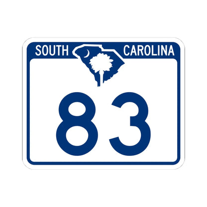 South Carolina 83 (South Carolina) (Road Sign) STICKER Vinyl Kiss-Cut Decal 4 Inch White - The Sticker Space