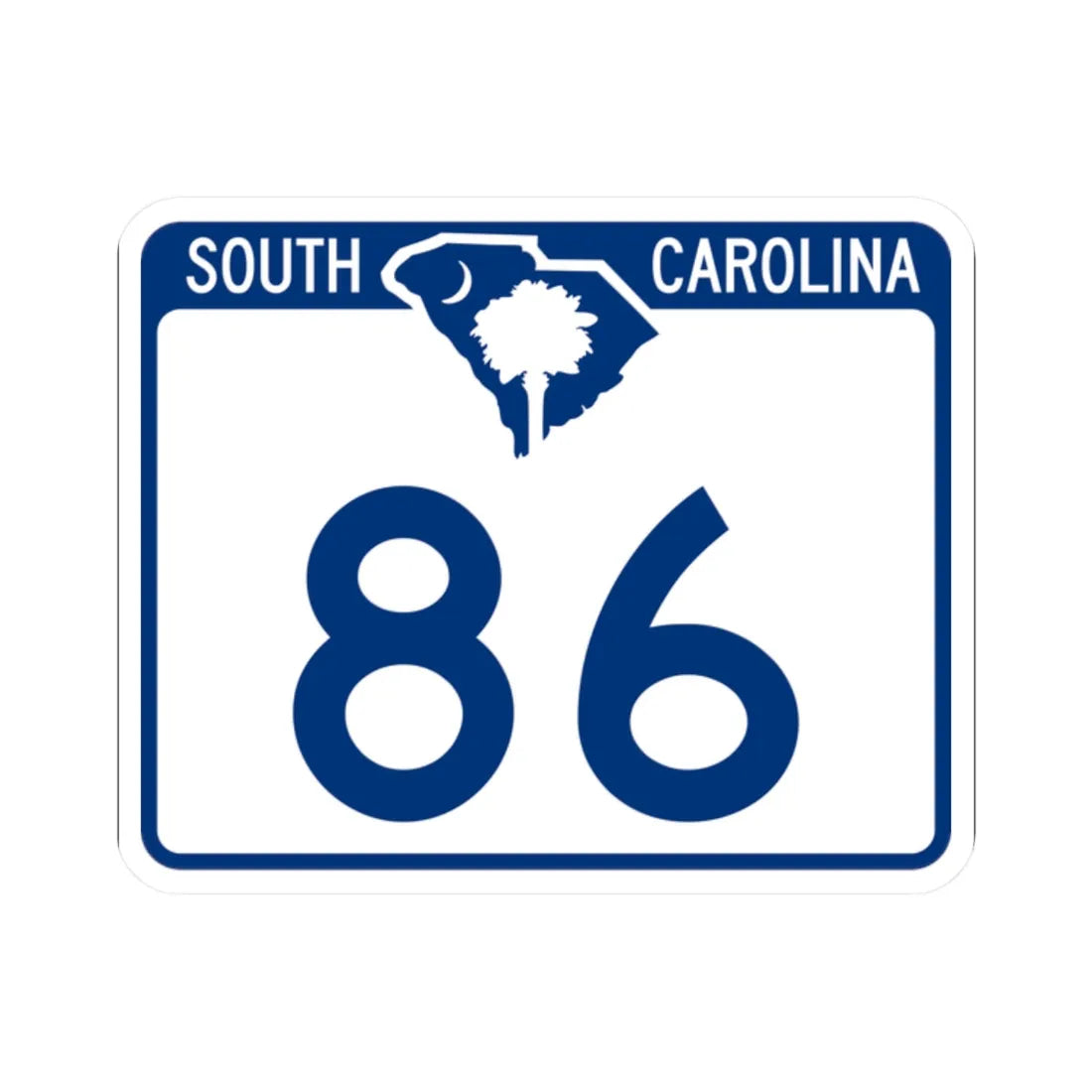 South Carolina 86 (South Carolina) (Road Sign) STICKER Vinyl Kiss-Cut Decal 2 Inch White - The Sticker Space
