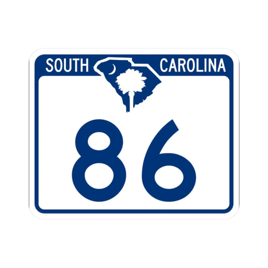 South Carolina 86 (South Carolina) (Road Sign) STICKER Vinyl Kiss-Cut Decal 2 Inch White - The Sticker Space