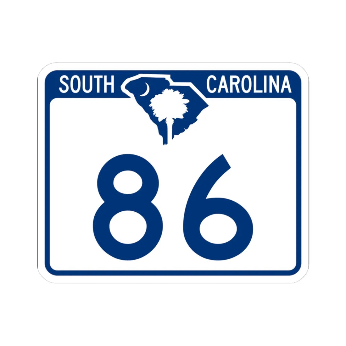 South Carolina 86 (South Carolina) (Road Sign) STICKER Vinyl Kiss-Cut Decal 3 Inch White - The Sticker Space