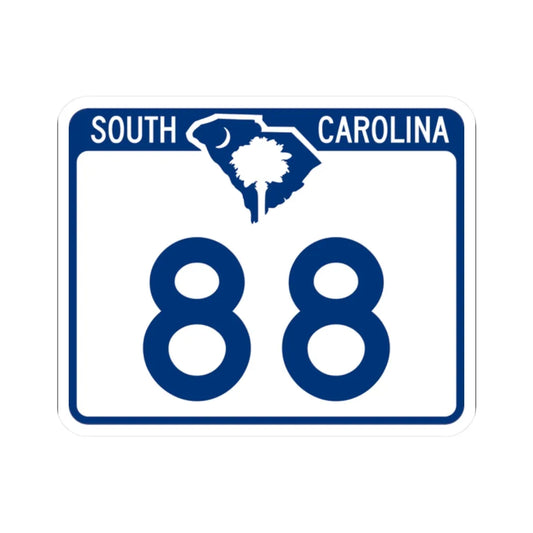 South Carolina 88 (South Carolina) (Road Sign) STICKER Vinyl Kiss-Cut Decal 2 Inch White - The Sticker Space