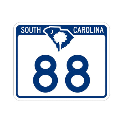 South Carolina 88 (South Carolina) (Road Sign) STICKER Vinyl Kiss-Cut Decal 6 Inch White - The Sticker Space