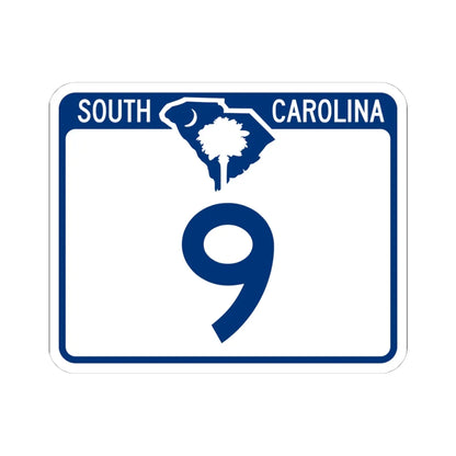 South Carolina 9 (South Carolina) (Road Sign) STICKER Vinyl Kiss-Cut Decal 4 Inch White - The Sticker Space