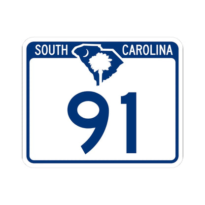 South Carolina 91 (South Carolina) (Road Sign) STICKER Vinyl Kiss-Cut Decal 3 Inch White - The Sticker Space