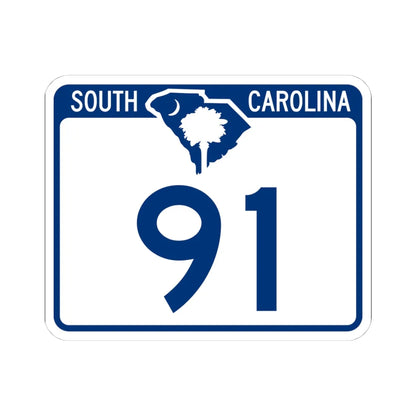 South Carolina 91 (South Carolina) (Road Sign) STICKER Vinyl Kiss-Cut Decal 4 Inch White - The Sticker Space