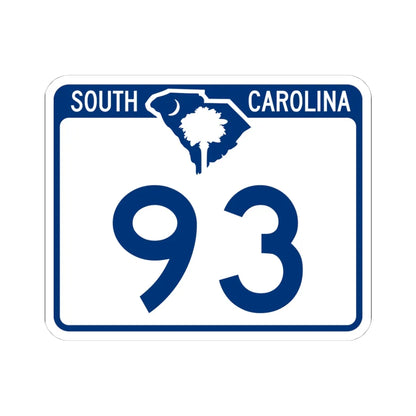 South Carolina 93 (South Carolina) (Road Sign) STICKER Vinyl Kiss-Cut Decal 4 Inch White - The Sticker Space
