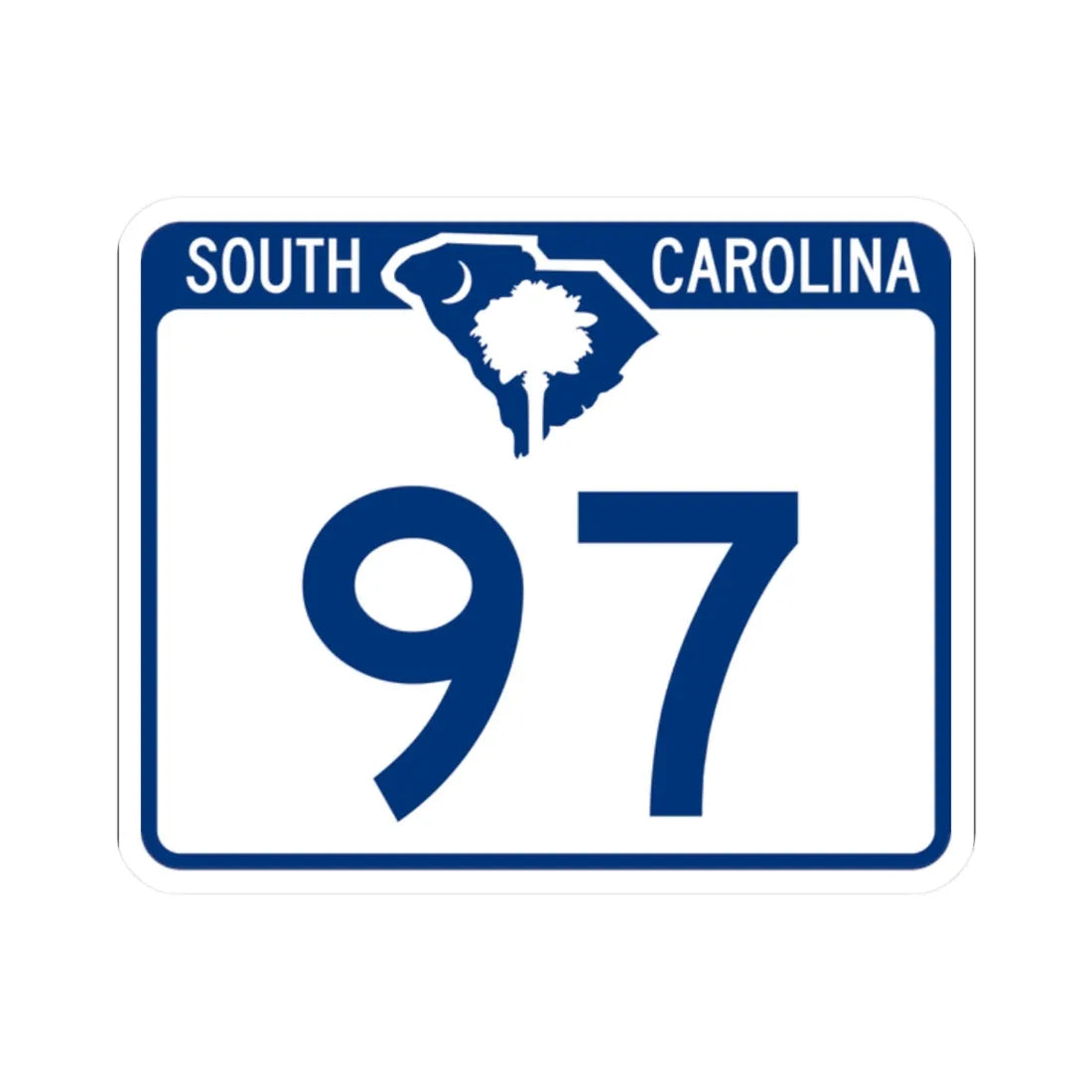 South Carolina 97 (South Carolina) (Road Sign) STICKER Vinyl Kiss-Cut Decal 2 Inch White - The Sticker Space