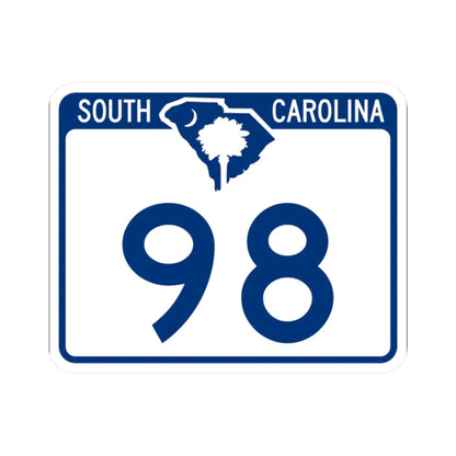 South Carolina 98 (South Carolina) (Road Sign) STICKER Vinyl Kiss-Cut Decal 2 Inch White - The Sticker Space