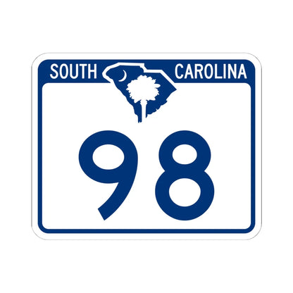 South Carolina 98 (South Carolina) (Road Sign) STICKER Vinyl Kiss-Cut Decal 6 Inch White - The Sticker Space