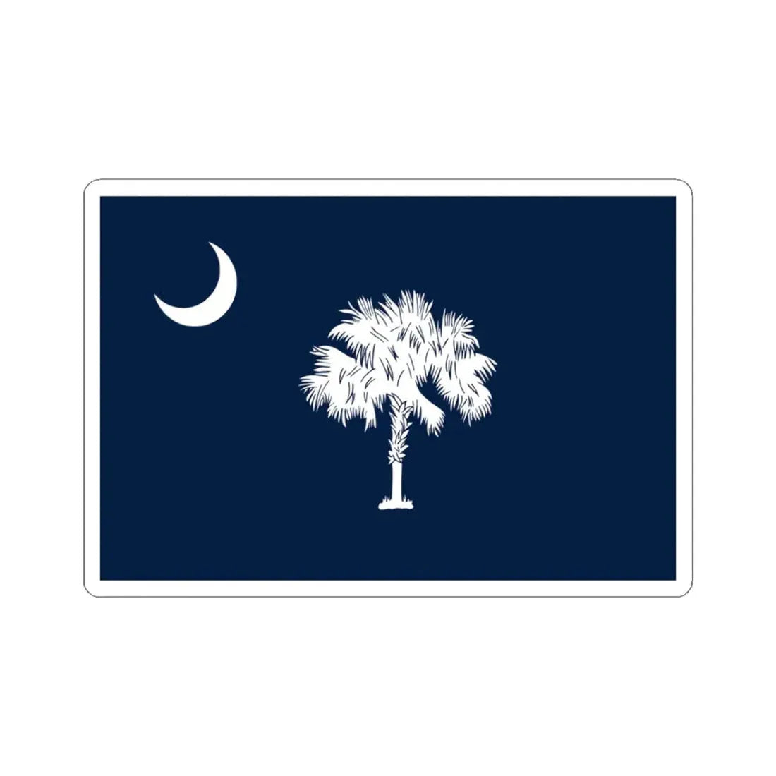 South Carolina Flag Design B (United States) STICKER Vinyl Kiss-Cut Decal 3 Inch White - The Sticker Space