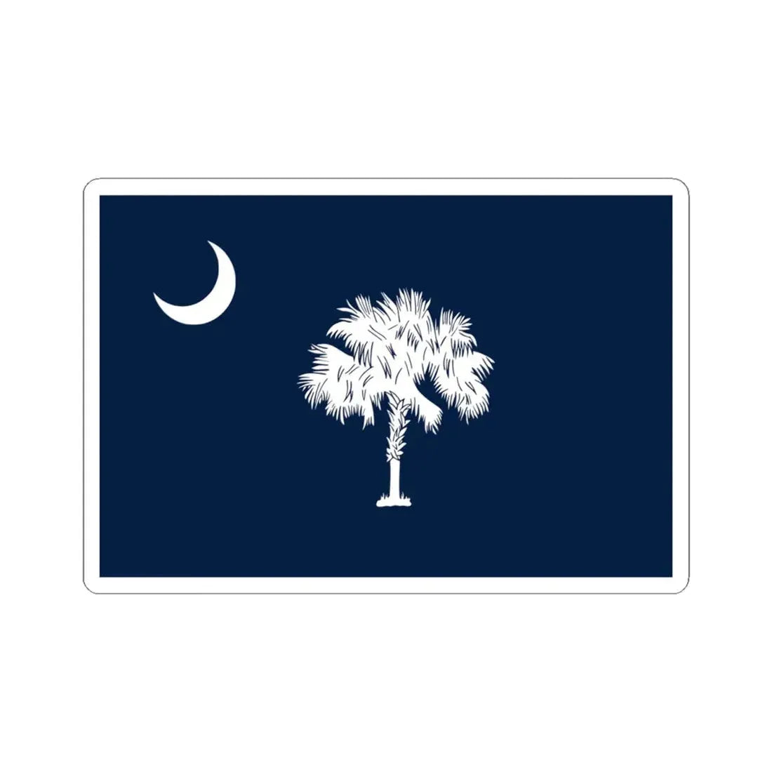 South Carolina Flag Design B (United States) STICKER Vinyl Kiss-Cut Decal 4 Inch White - The Sticker Space